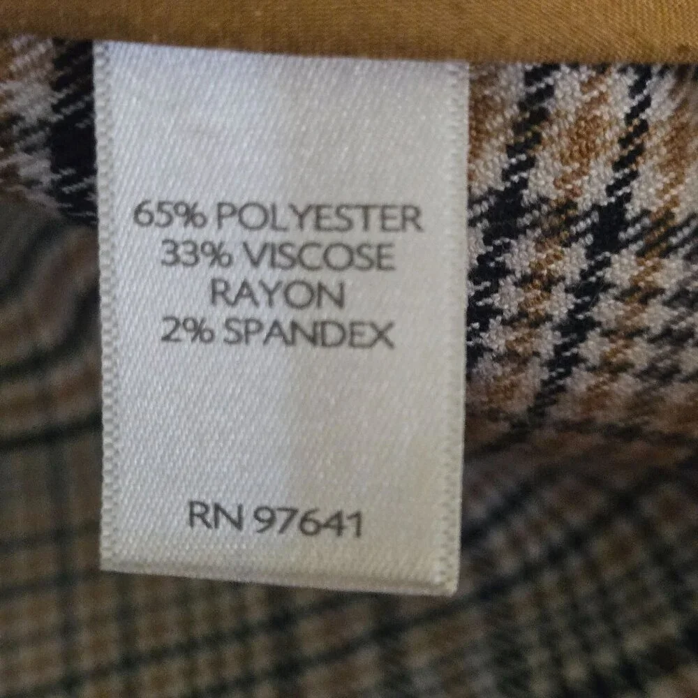 J. Jill Mendocino Plaid Blazer Tigers Eye One Button Closure Lightweight Size M